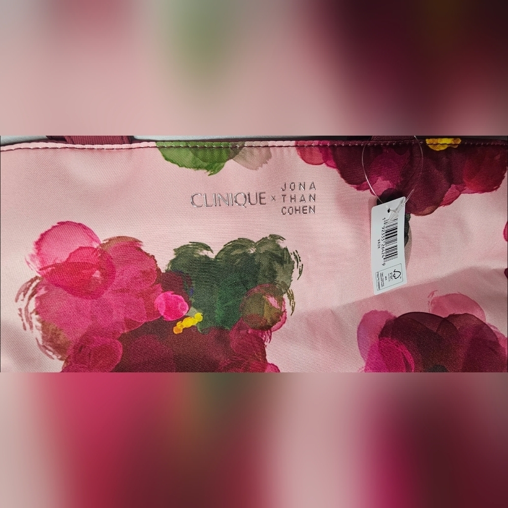 3 * Clinique x Jonathan Cohen Beach Tote Bag Shopping Shoulder Travel Flowers - Picture 9 of 9
